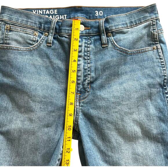 J.Crew 10”’Vintage Slim Straight Jeans Raw Hem Medium Wash Size 30 - Picture 7 of 10